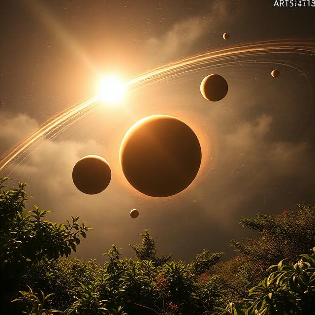 Artist impression of K2-138 generated by deepai